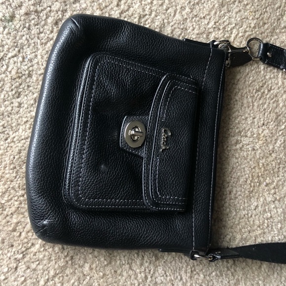 Black Coach Leather Crossbody Bag - Picture 1 of 6